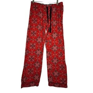 PJ Salvage Pajama Pants Womens XS Red Bandana Paisley Cotton Flannel Lounge